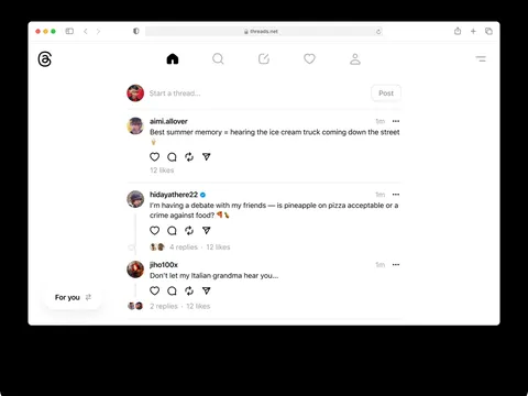 Threads versi web