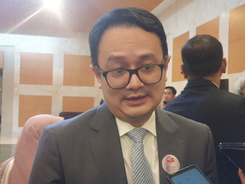 Wakil Menteri Perdagangan Jerry Sambuaga seusai menghadiri acara The Sixth ASEAN Inclusive Business Summit di The Mulia Hotels & Resorts, Nusa Dua, Badung, Rabu (23/8/2023). (Ronatal Siahaan)