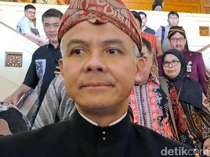 Ganjar Pranowo di Balai Kota Solo, Kamis (24/8/2023).