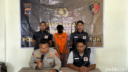 Kapolres Manggarai Timur AKBP I Ketut Widiarta mengekspose kasus pemerkosaan anak.