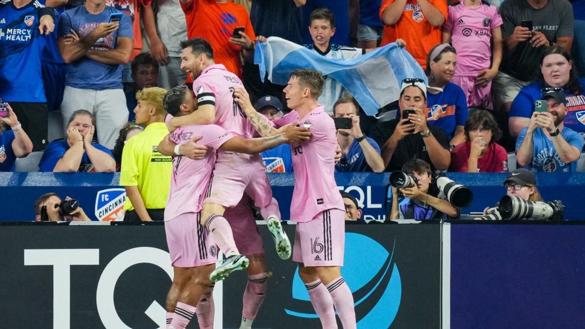 Momen selebrasi Messi. Foto: USA TODAY Sports via Reuters Con/Aaron Doster