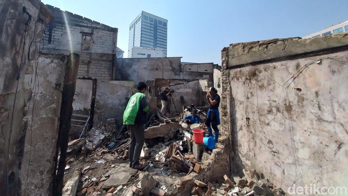 Lokasi kebakaran di Gang Kober Gambir, Jakarta Pusat. (Anggi/detikcom)