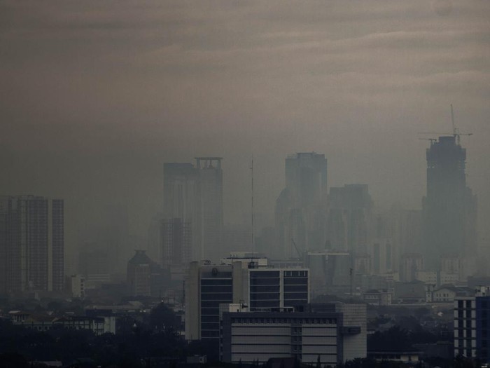 Jakarta down town shrouded in fog