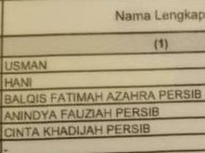 Orang Tua di Pangandaran Beri Nama 3 Anaknya Persib