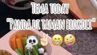 Tampilan keseluruhan bekal Bilqis lucu banget ya? Ayu Ting Ting bilang kalau bekalnya dihias cantik, Bilqis semangat menghabiskan makanannya.