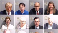 Dilansir CNN, Jumat (25/8), Trump ditahan di penjara Fulton Country. Dia ditahan bersama 18 terdakwa lainnya. Fulton County Sheriffs Office/Handout/REUTERS.  
