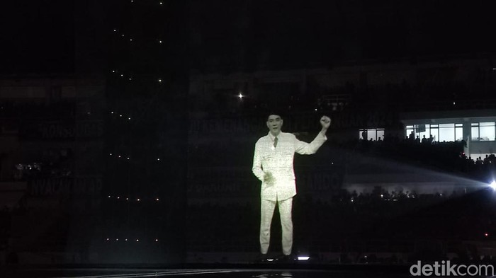 Hologram Bung Karno di Apel Pemenangan PDIP