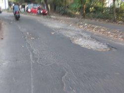 Masih Banyak Lubang di Jl Pala Raya Pamulang, Kelanjutan Perbaikan Dinanti