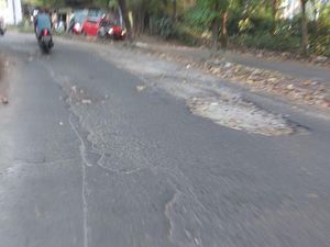 Masih Banyak Lubang di Jl Pala Raya Pamulang, Kelanjutan Perbaikan Dinanti