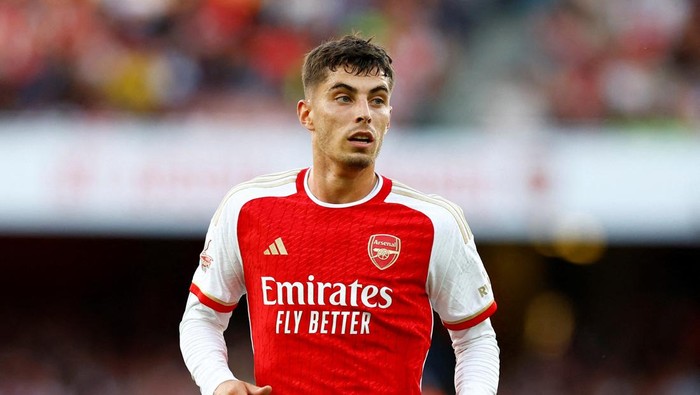 FILE PHOTO: Soccer Football - Friendly - Arsenal v AS Monaco - Emirates Stadium, London, Britain - August 2, 2023 Arsenals Kai Havertz during the match Action Images via Reuters/Peter Cziborra/File Photo