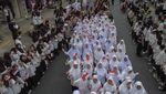 Foto Udara Kirab Merah Putih di Tasikmalaya