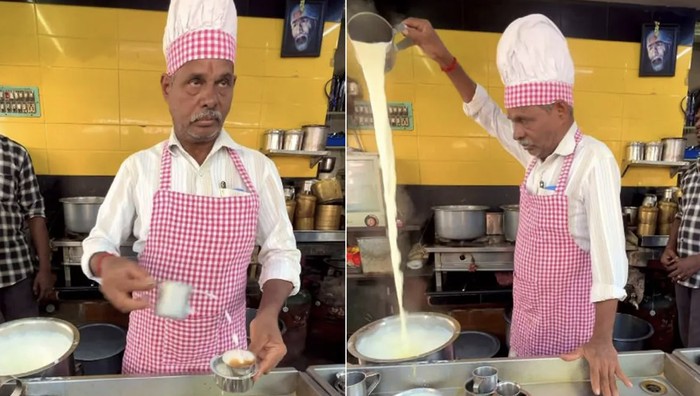 Nyentrik! Penjual Kopi Filter Ini Punya Atraksi dalam Meracik Menunya