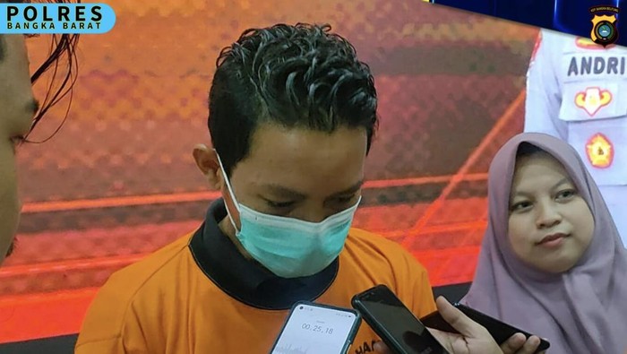 Tampang PNS Erik Johanda (EJ) tersangka korupsi dana kesehatan yang bersumber dari Badan Layanan Umum Daerah (BLUD) RSUD Sejiran Setason. (Foto: Dok.Polres Bangka Barat)