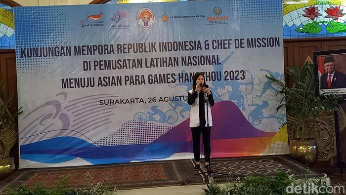 Angela Tanoesoedibjo dikenalkan  jadi CdM Asian Para Games 2023 di Solo, Sabtu (26/8/2023)