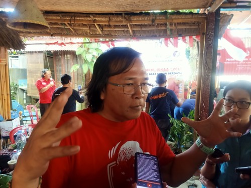 Ketua Ganjarian Spartan Komter Bali I Made Iwan Dewantama (51), ketika ditemui seusai acara Rembug Rakyat untuk Ketahanan Pangan di Bali, Sabtu (26/8/2023) di Denpasar, Bali. (Ni Made Lastri Karsiani Putri-detikBali)