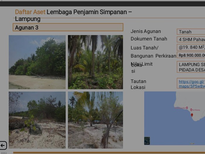 Pantai di Pulau Pahawang yang akan dilelang.