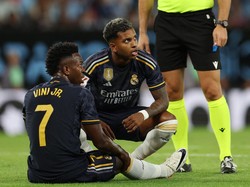 Terbaru, Vinicius Junior alami cedera otot. Vini akan absen paling lama enam pekan alias sebulan lebih (Reuters)