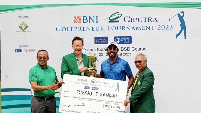 Selesai sudah BNI Ciputra Golfpreneuer Tournament 2023. Pegolf India Yuvraj Singh melejit di hari terakhir untuk menjadi juara.