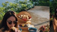 Tak kalah cantik, ada juga keseruan BCL saat menikmati aneka hidangan dengan pemandangan dari atas bukti. Mulai dari roti hibgga salad pun tersedia. Foto: Instagram @bclsinclair