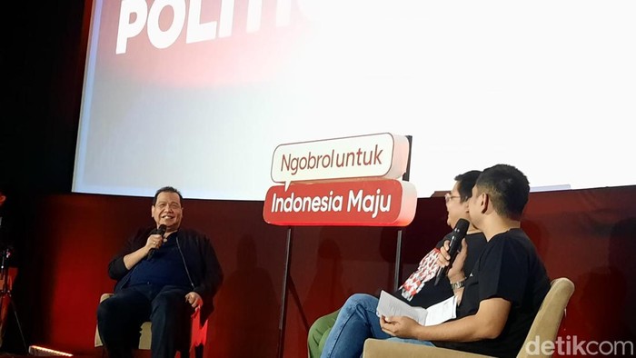 Chairul Tanjung dalam acara Ngobrol untuk Indonesa Maju bersama Total Politik di Plaza Indonesia, Jakarta Pusat, Minggu (27/8/2023).