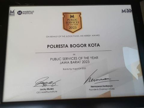 Penghargaan untuk Polresta Bogor Kota