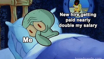 Dia baru masuk tapi kok gajinya lebih besar? Hiks. Foto: djamba via Bored Panda