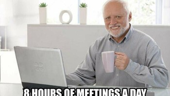 Harus siap-siap meeting selama delapan jam dalam sehari. Foto: Beautiful_Feed2814 via Bored Panda