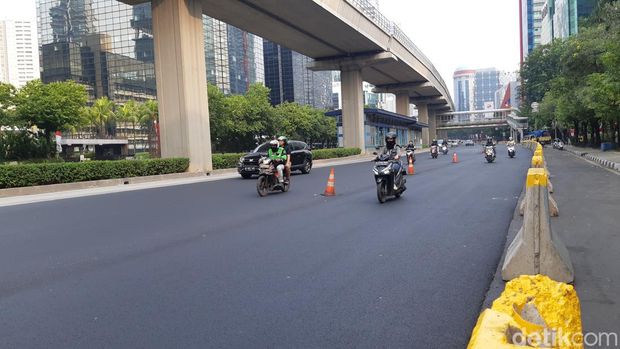 Jl HR Rasuna Said, Jaksel, 27 Agustus 2023. (Danu Damarjati/detikcom)