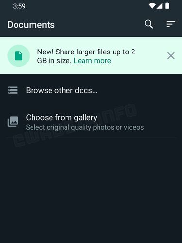 Opsi untuk kirim foto dan video kualitas original di WhatsApp