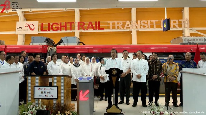 Presiden Jokowi Resmikan LRT Jabodebek (Foto: Tangkapan layar YouTube Setpres)