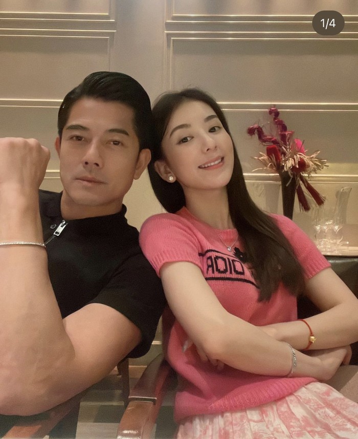 Aaron Kwok dan istrinya, Moka Fang.