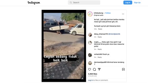 Unggahan viral bule diduga menggores mobil di Seminyak. (tangkapan layar)