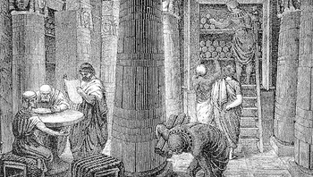 Di Mesir kuno, berdasarkan dekrit Ptolemy II, semua kapal yang mengunjungi kota tersebut diwajibkan menyerahkan buku-buku mereka ke perpustakaan Alexandria dan disalin. Yang asli akan disimpan di perpustakaan dan salinannya dikembalikan kepada pemiliknya.Foto: Reddit via demilked