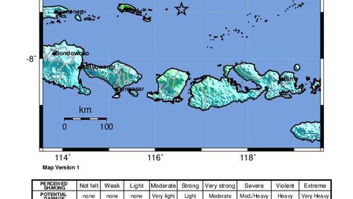 Gempa Magnitudo 7,1 di Lombok yang terasa hingga Jawa Timur. Gempa terjadi Selasa pagi (29/8/2023).