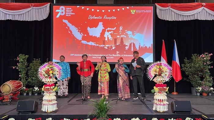 Kagama Karawitan pada acara Resepsi Diplomatik yang digelar KBRI Praha, 23 Agustus 2023