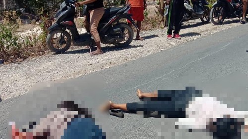 Korban kecelakaan di Jalan Raya Oeleta, Kecamatan Alak, Kota Kupang, NTT, Selasa (29/8/2023).