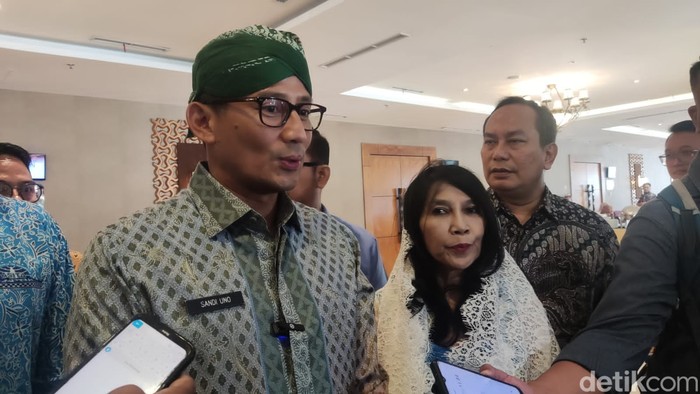 Ketua Bappilu PPP Sandiaga Uno di Sleman, Selasa (29/8/2023).