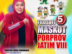 5 Maskot Porprov Jatim VIII dan Filosofinya