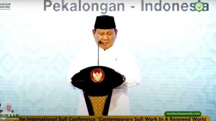 Prabowo di acara Muktamar Sufi Internasional 2023.