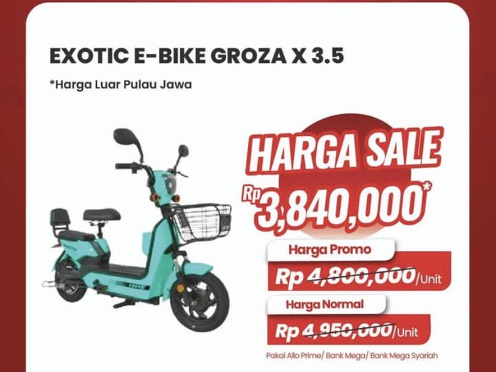 Promo sepeda listrik di Transmart Medan. (Foto: Istimewa)