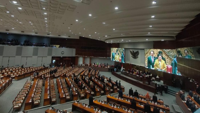 Puan Maharani saat paripurna HUT k-78 DPR RI