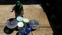 PMI Provinsi Gorontalo dan Kabupaten Bone Bolango mulai mendistribusikan air bersih di dua desa dari lima desa yang terdampak kekeringan dan membutuhkan bantuan air.  