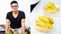 Penjual durian tampan ini bernama Johnny Tan. Ia adalah mantan pilot sebuah maskapai China yang banting setir menjual durian kupas saat pandemi Covid-19. Foto: 8days.sg