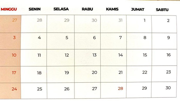 Kalender bulan September