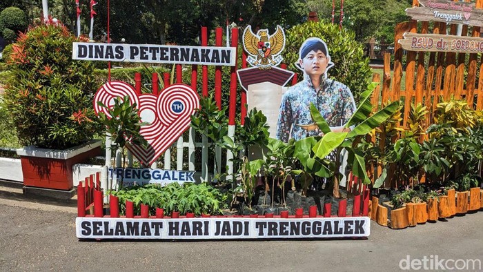 Karangan bunga di Hari Jadi Trenggalek berwujud bibit tanaman