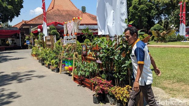 Karangan bunga di Hari Jadi Trenggalek berwujud bibit tanaman