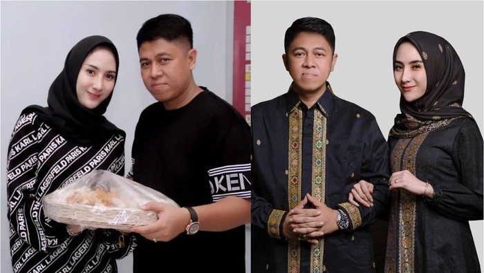Selebgram Adelia Putri Salma dan suami, David alias Khadafi.