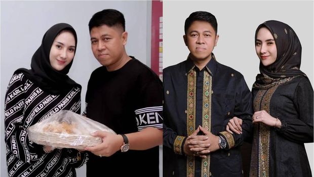 Selebgram Adelia Putri Salma dan suami, David alias Khadafi.