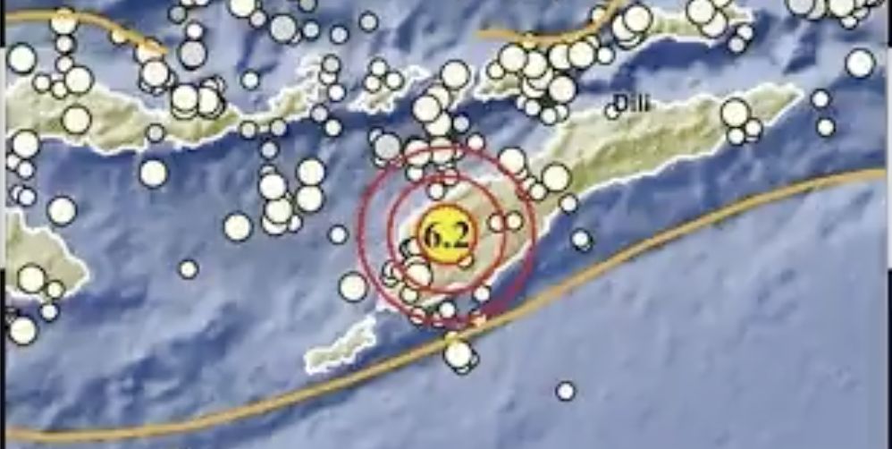 Gempa bumi mengguncang Nusa Tenggara Timur dengan kekuatan 6.1 Magnitudo. (Tangkapan Layar Twitter @infoBMKG)