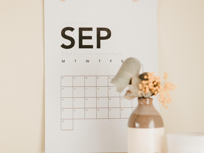 Kalender bulan September.